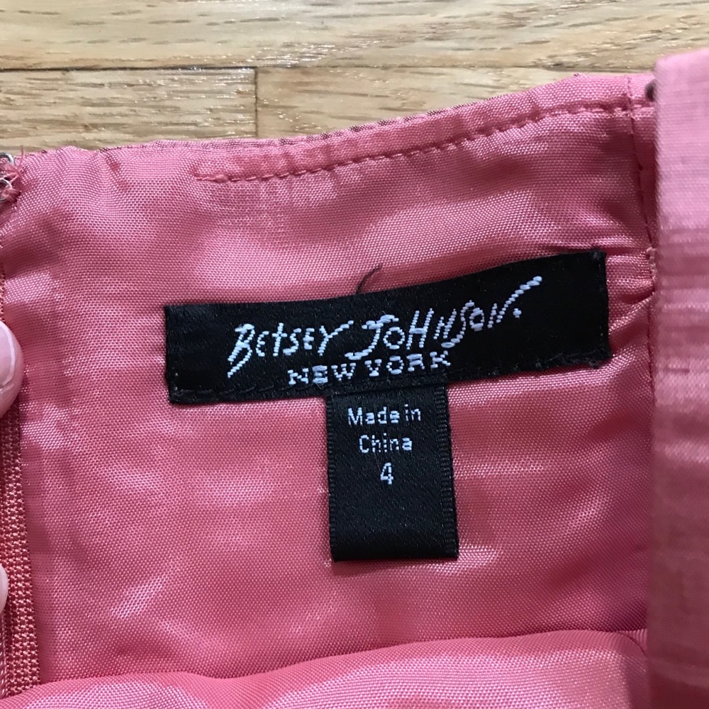 Betsey Johnson Silk Party Dress Pink Size 4 - Picture 4 of 12
